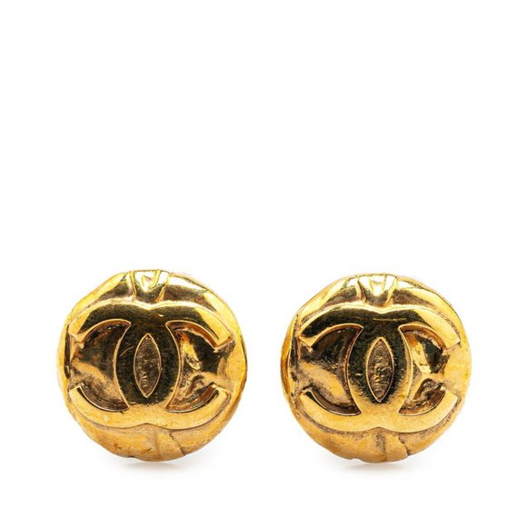 CHANEL Gold Coco Mark Earrings - Picture 1 of 3